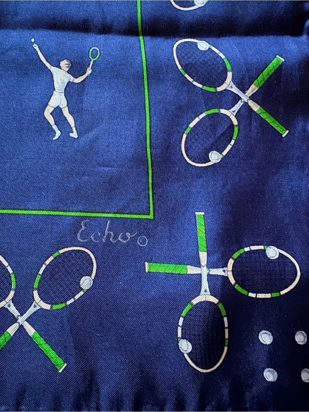 Vintage Echo Tennis Motif  Scarf
